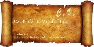 Czifrák Vitália névjegykártya